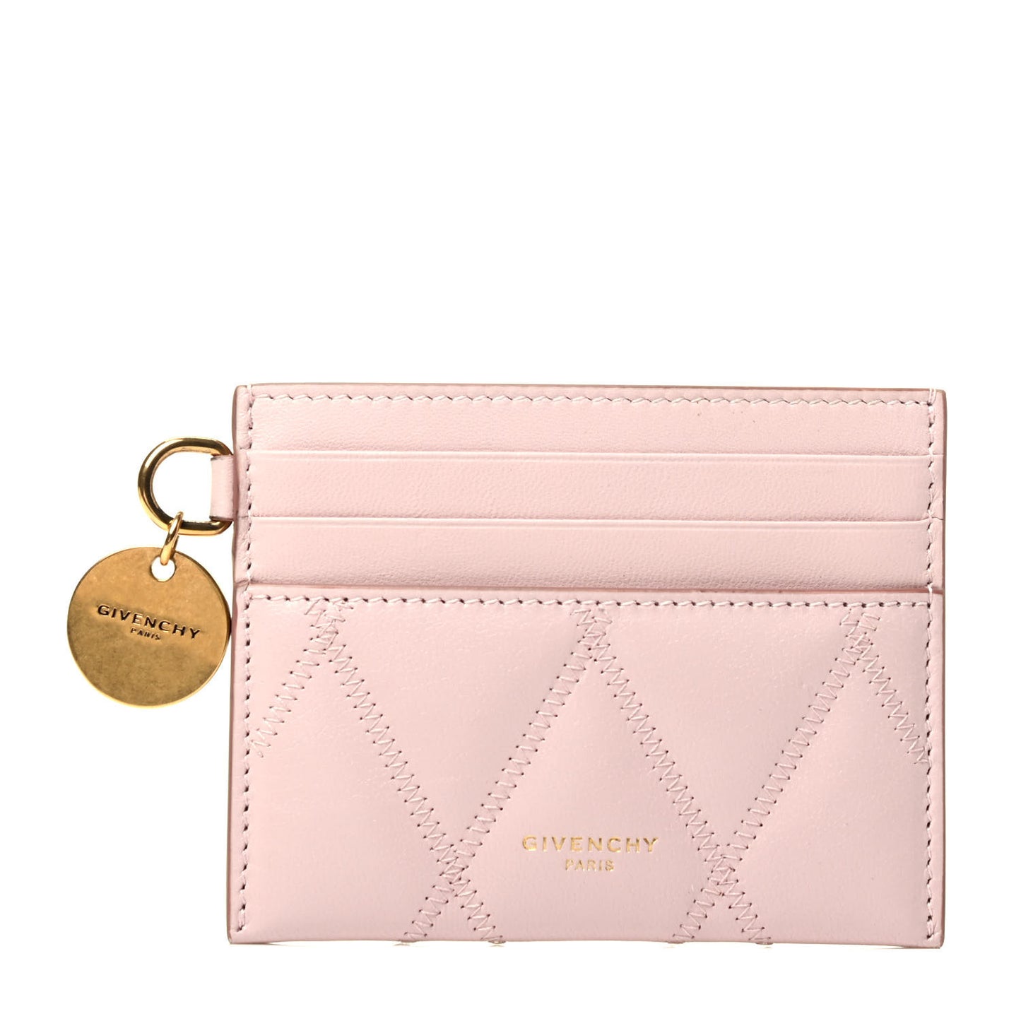 Goatskin Diamond Quilted GV3 Card Holder Pink