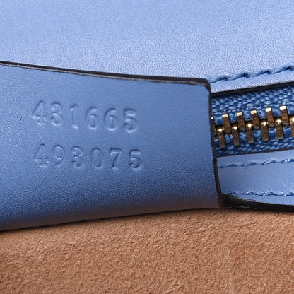 Gucci Calfskin Embroidered Medium Sylvie Top Handle Bag Clear Sky Blue 7 of 11