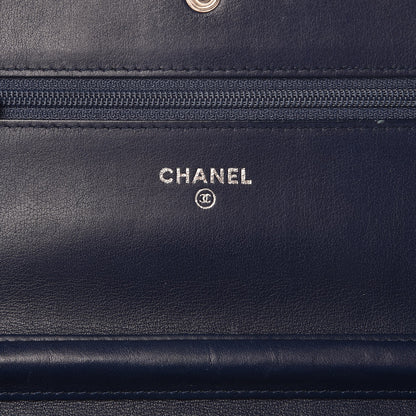 Chanel Caviar Timeless CC Wallet On Chain WOC Dark Blue 6 of 17