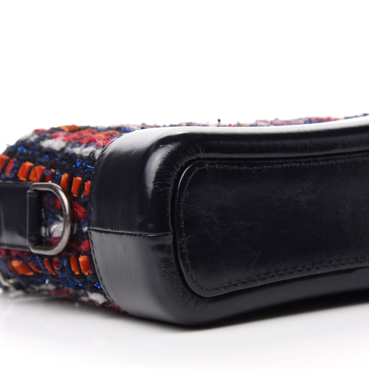 Tweed Calfskin Small Gabrielle Hobo Navy