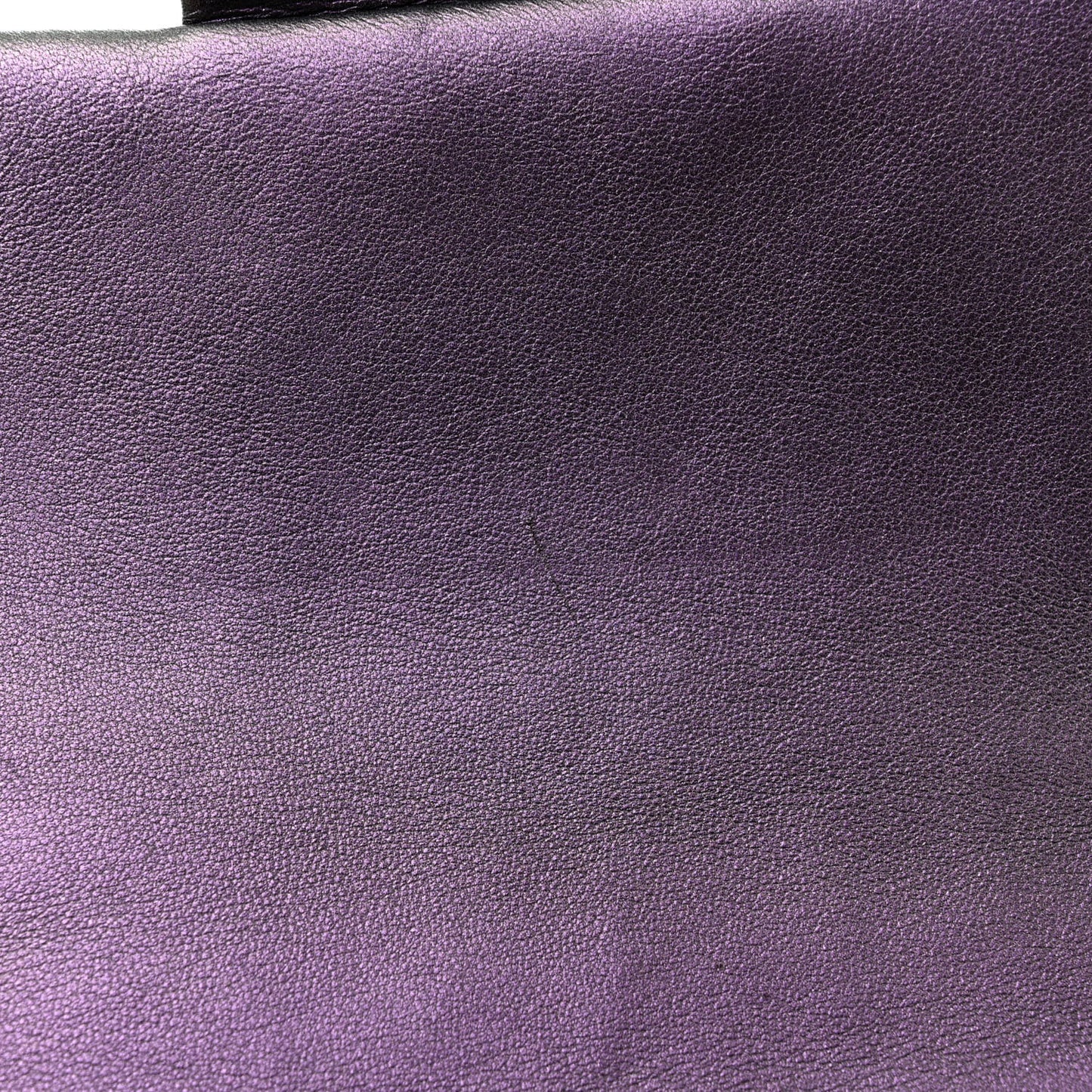 Iridescent Lambskin Quilted Mini Rectangular Flap Dark Purple