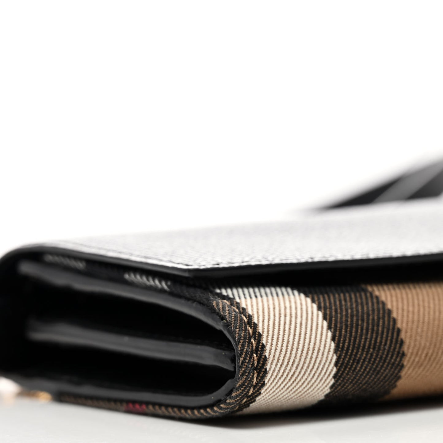 Grainy Calfskin House Check Henley Wallet On Chain Black