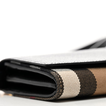 Burberry Grainy Calfskin House Check Henley Wallet On Chain Black 7 of 8