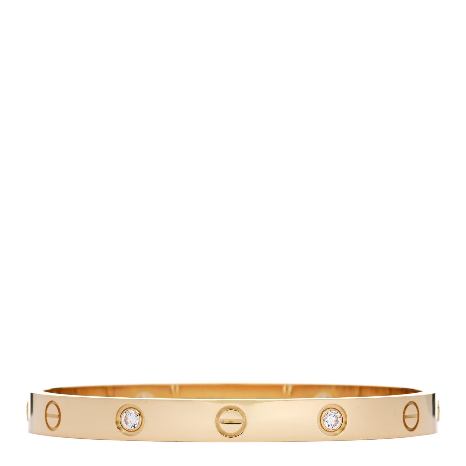 Cartier 18K Yellow Gold 4 Diamond LOVE Bracelet 17 1 of 10