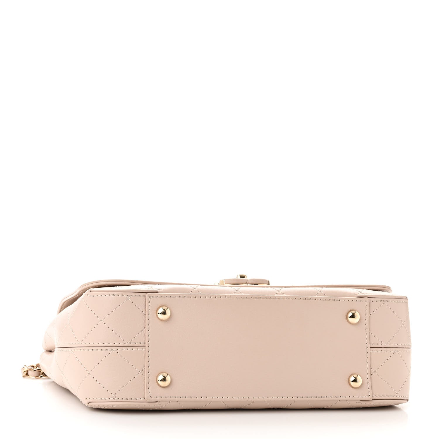 Chanel Calfskin Stitched Medium Covered CC Flap Bag Beige 4 of 11