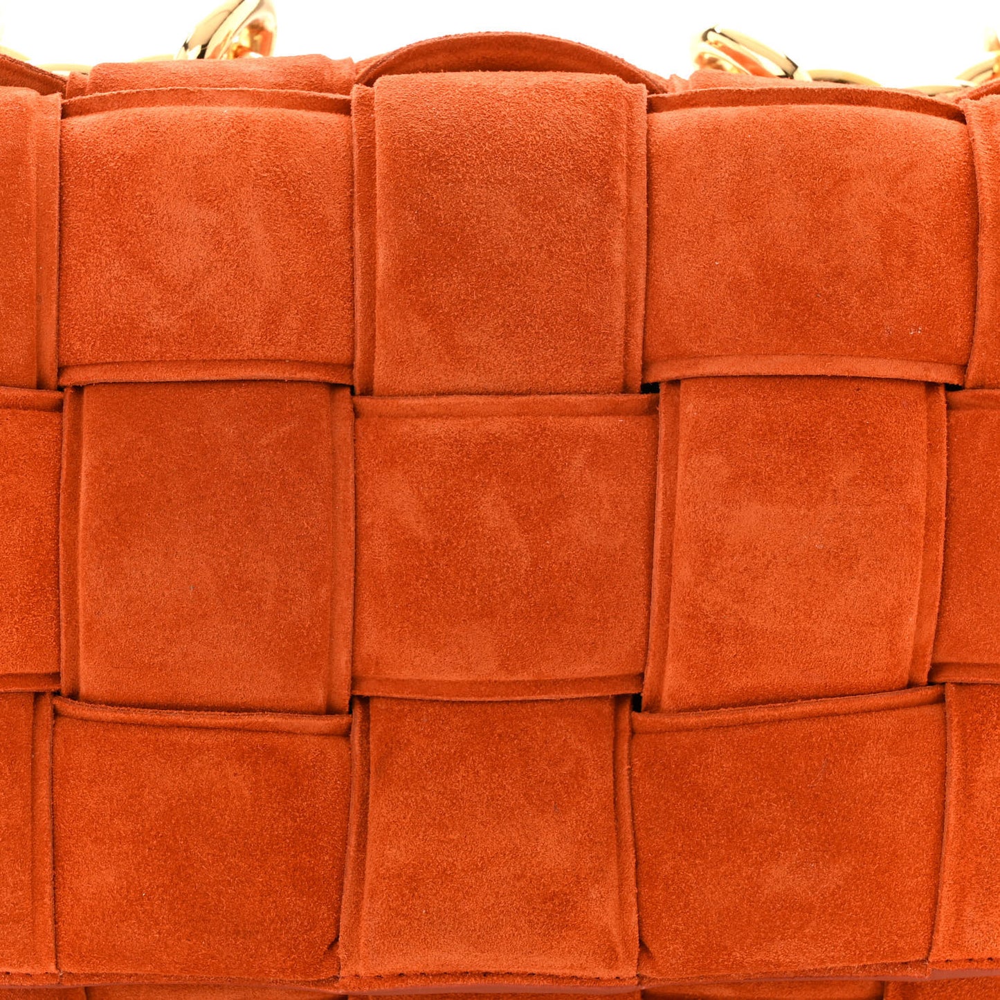 Suede Maxi Intrecciato Padded Chain Cassette Crossbody Bag