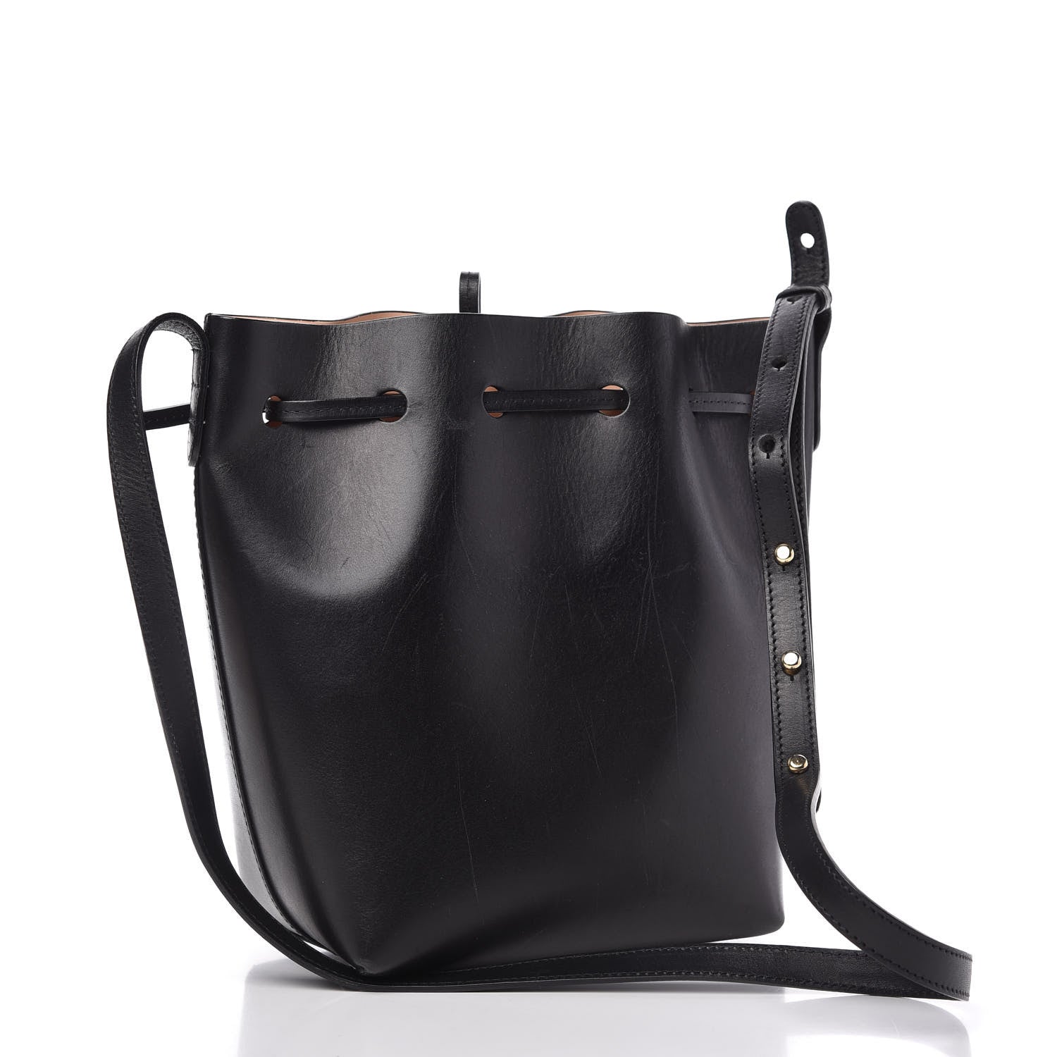 Mansur Gavriel Calfskin Mini Bucket Bag Black Ballerina 3 of 8