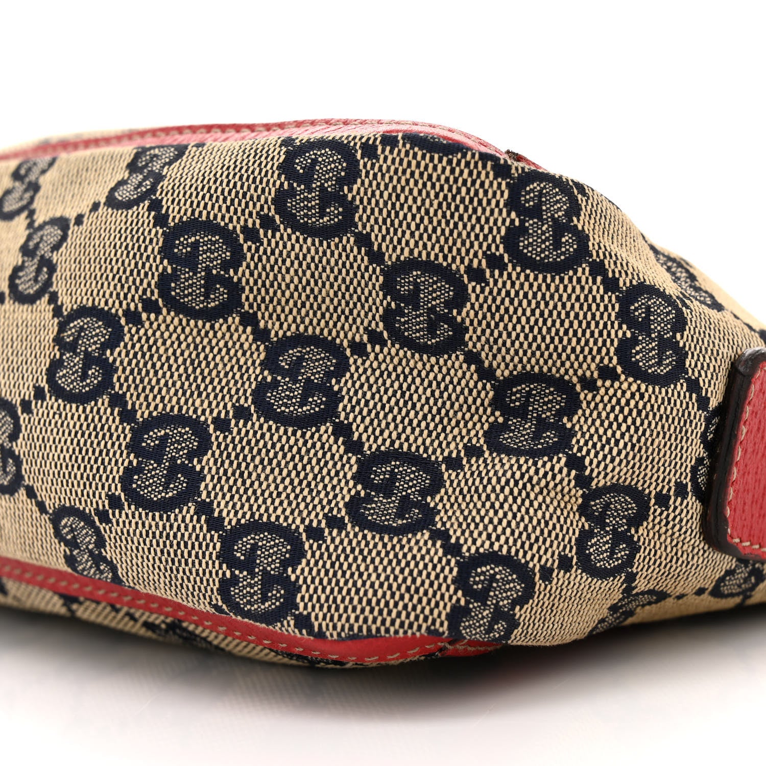 Gucci Monogram D Ring Abbey Pochette Navy Red 10 of 14