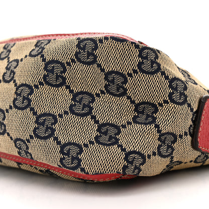 Gucci Monogram D Ring Abbey Pochette Navy Red 10 of 14