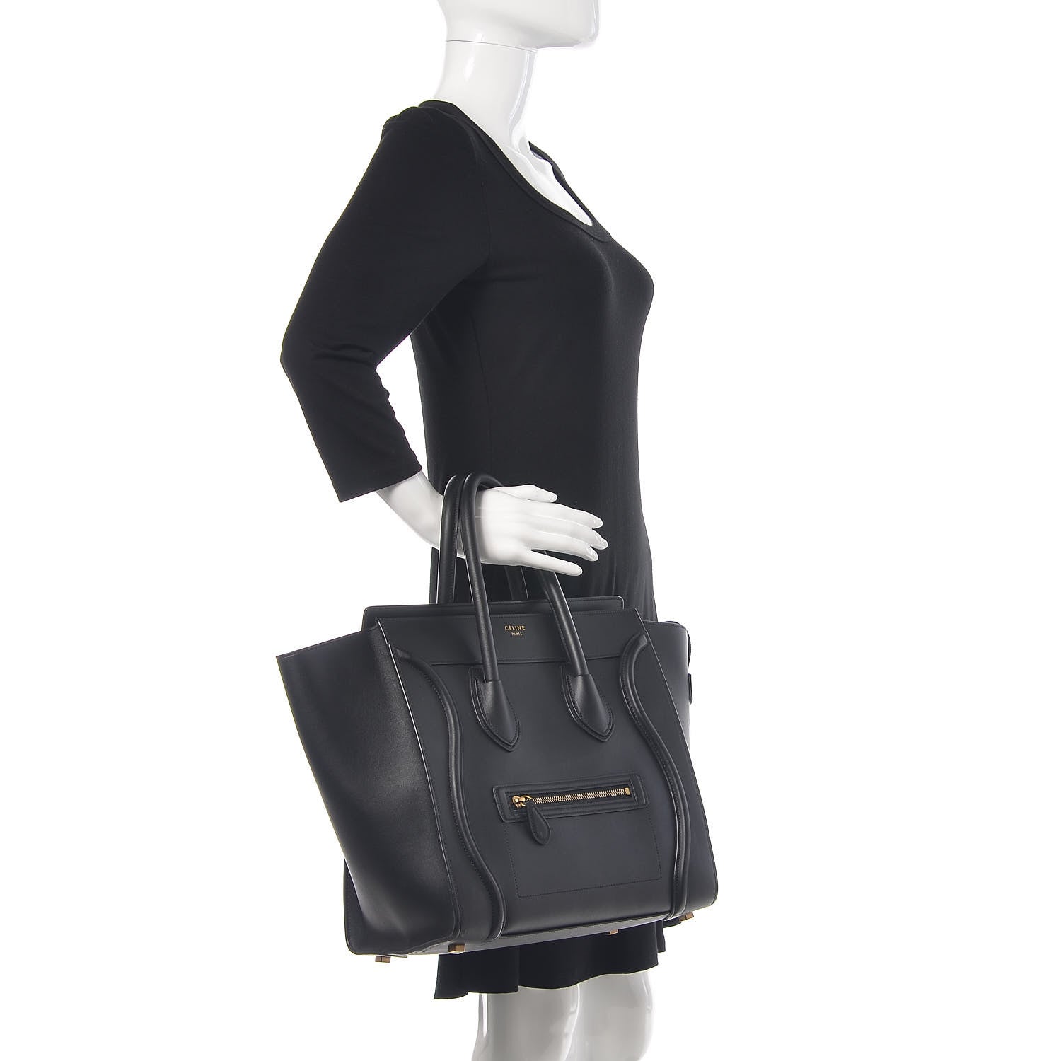 Celine Smooth Calfskin Mini Luggage Black 2 of 15