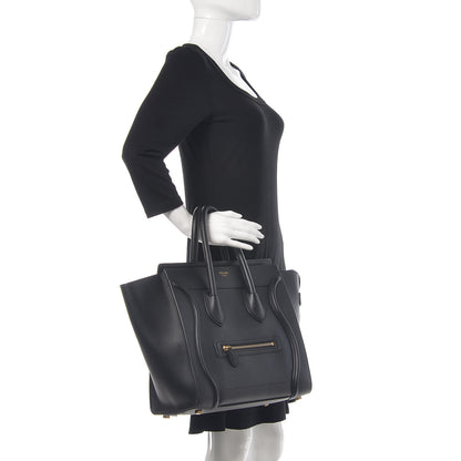 Celine Smooth Calfskin Mini Luggage Black 2 of 15