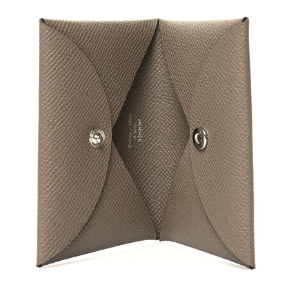 Hermes Epsom Calvi Card Case Etoupe 5 of 13