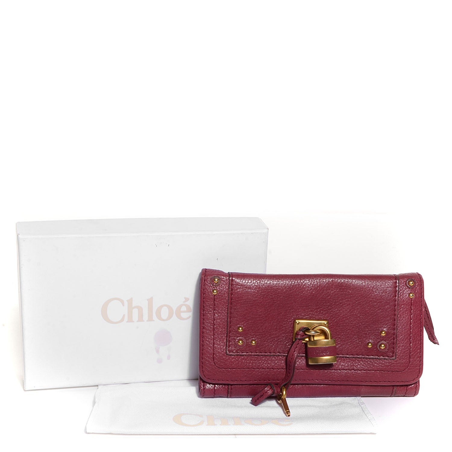 Chloe Calfskin Paddington Wallet Grenat 5 of 9