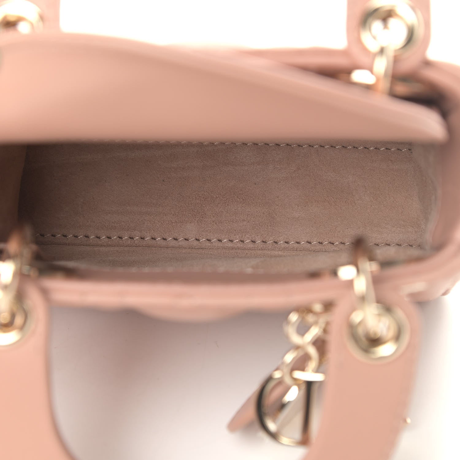 Christian Dior Lambskin Cannage Micro Lady Dior Rose Des Vents 4 of 5
