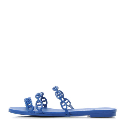 Hermes Rubber Chaine d'Ancre Rivage Sandals 38 Bleu Smalt 1 of 8