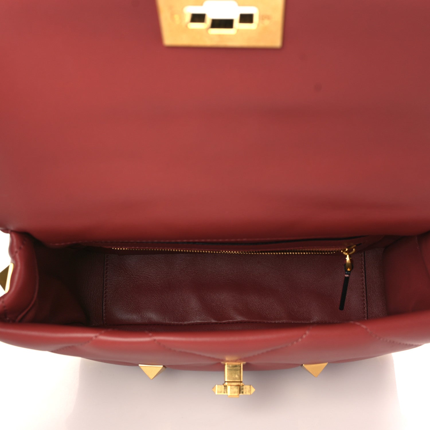 Valentino Garavani Nappa Large Roman Stud Shoulder Bag Gingerbread 4 of 7