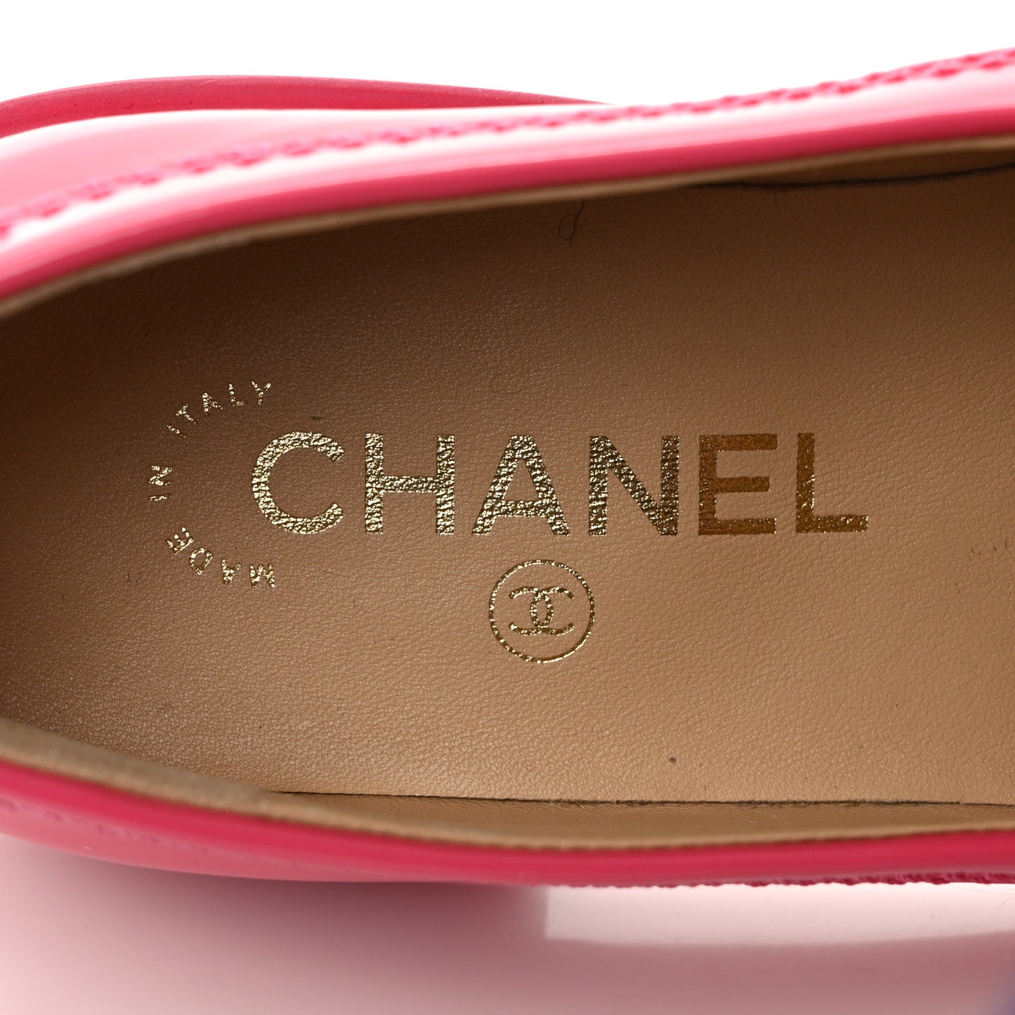 Patent Calfskin Logo Loafers 37 Pink