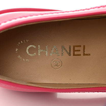 Chanel Patent Calfskin Logo Loafers 37 Pink 8 of 10