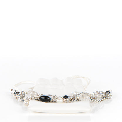 David Yurman Sterling Silver Pearl Black Onyx 17mm Bijoux Multistrand Beaded Bracelet 5 of 5