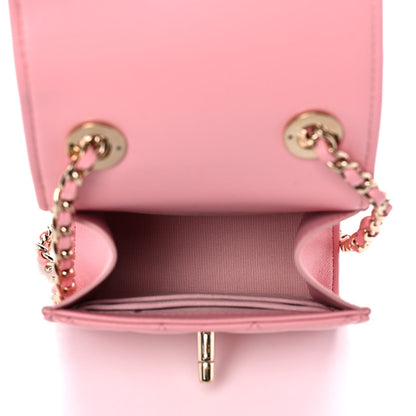 Chanel Lambskin Quilted Mini Trendy CC Clutch With Chain Pink 5 of 13