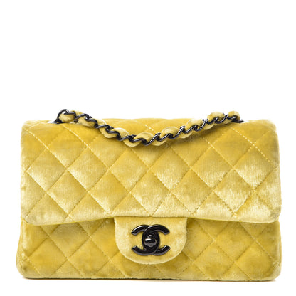 Chanel Velvet Quilted Mini Rectangular Flap Yellow 1 of 11