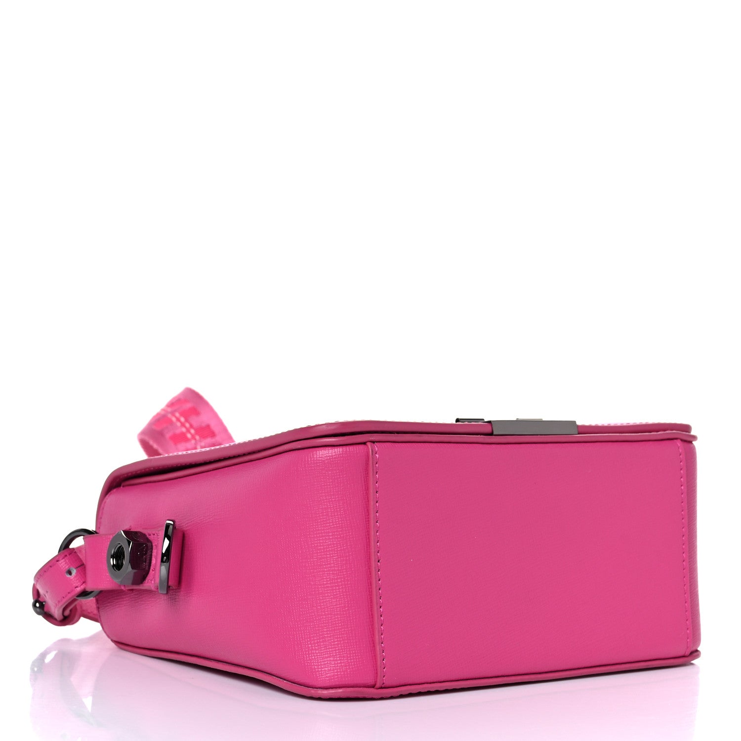 Off-White Saffiano Striped Mini Diag Binder Clip Bag Pink White 4 of 11