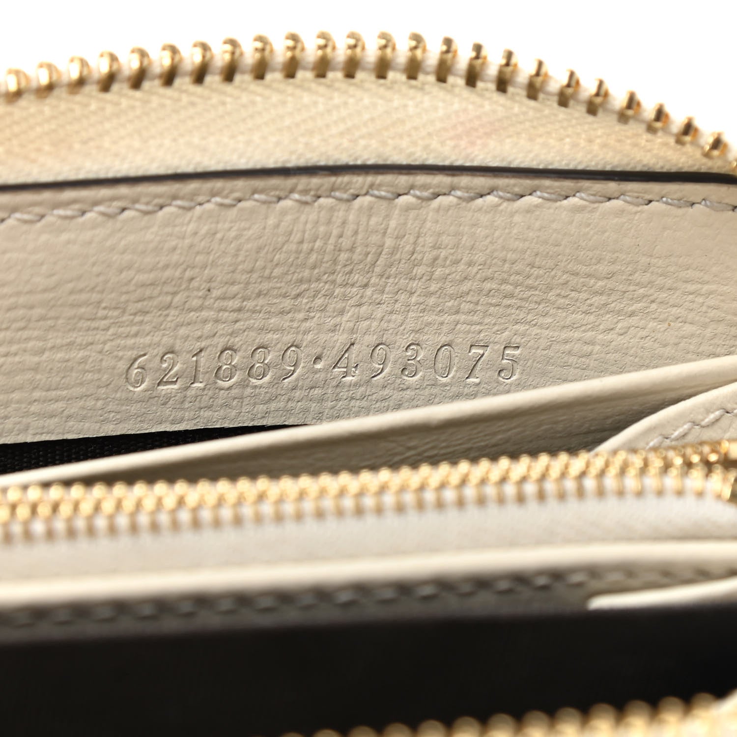 Gucci GG Supreme Monogram Azalea Calfskin Horsebit 1955 Zip Around Wallet Beige Ebony Mystic White 12 of 15