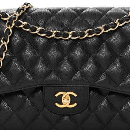 Chanel Caviar Quilted Jumbo Double Flap Black 8 of 16