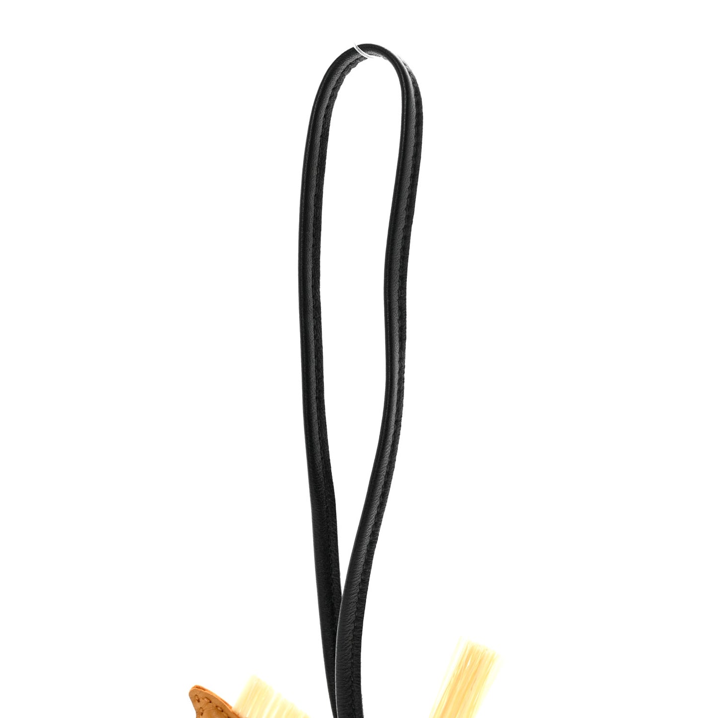 Milo Lambskin Horse Hair Grigri Rodeo Bag Charm PM Sesame Craie Black
