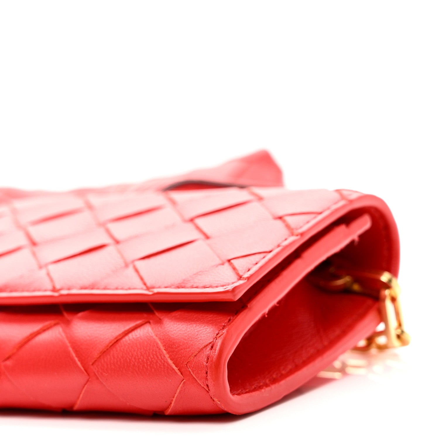 Bottega Veneta Nappa Intrecciato Card Case On Chain Redstone 9 of 9