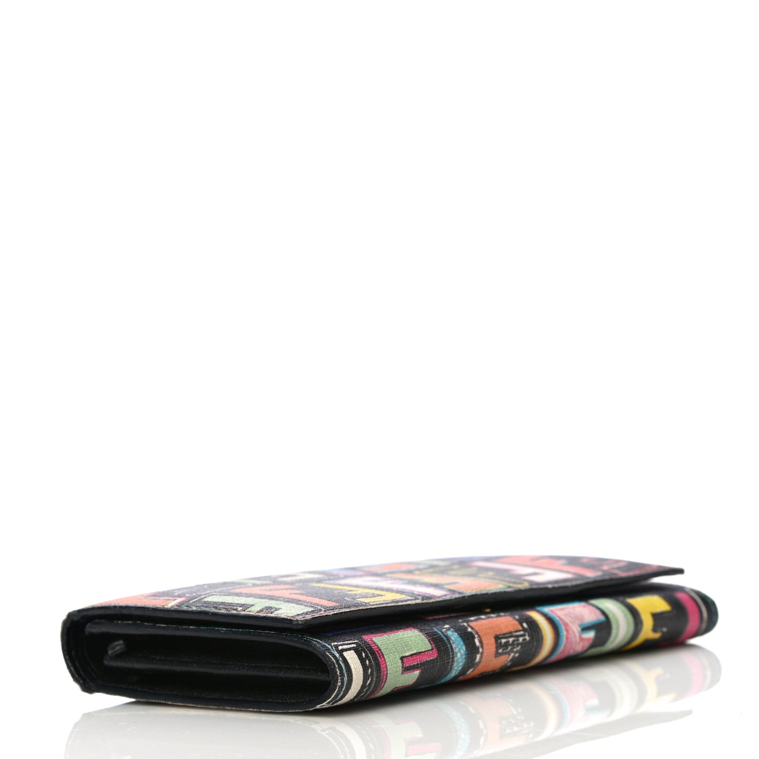 Fendi Zucca Spalmati FF Multicolor Continental Wallet Black 4 of 14
