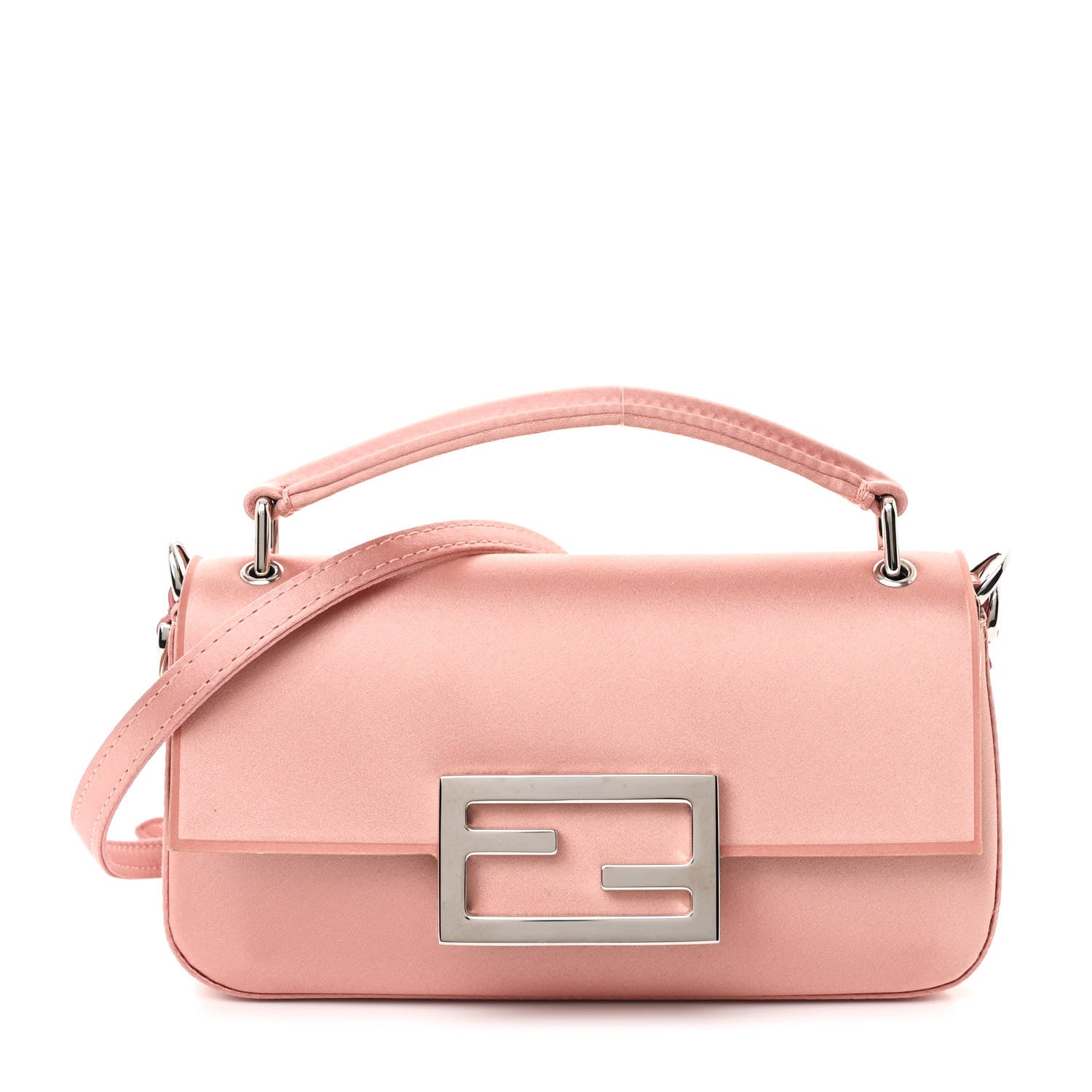 Fendi Silk Satin Phone Baguette Blush 1 of 13