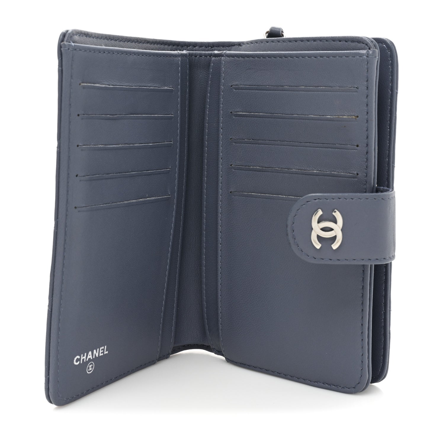 Lambskin Quilted Zipped Pocket Wallet Lavander