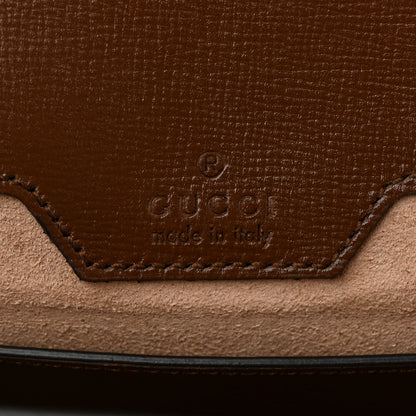 Gucci GG Supreme Monogram Azalea Calfskin Web Small Horsebit 1955 Crossbody Bag Beige Ebony Brown Sugar 6 of 11