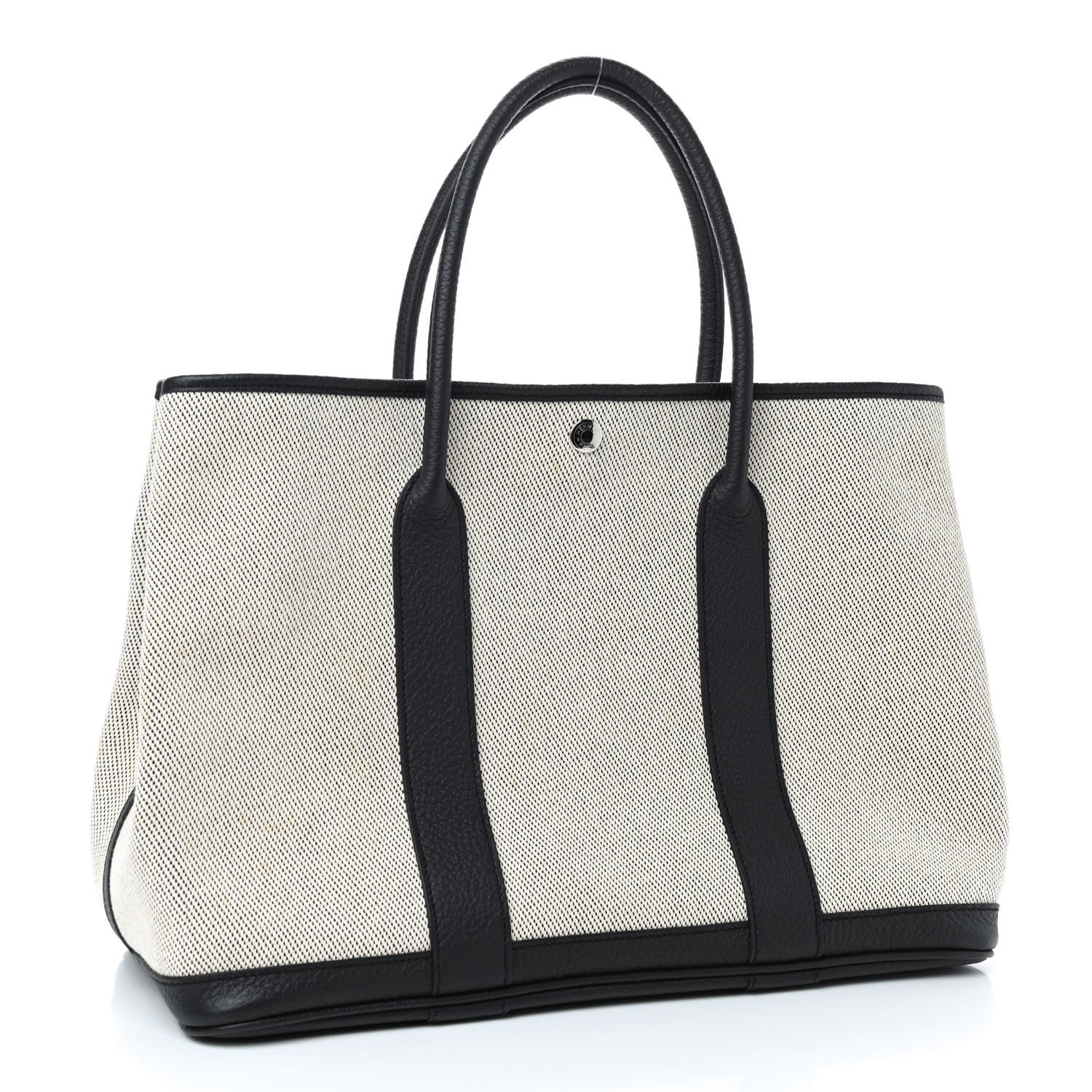 Hermes Twill H Negonda Garden Party 36 MM Tote Ecru Black 3 of 10