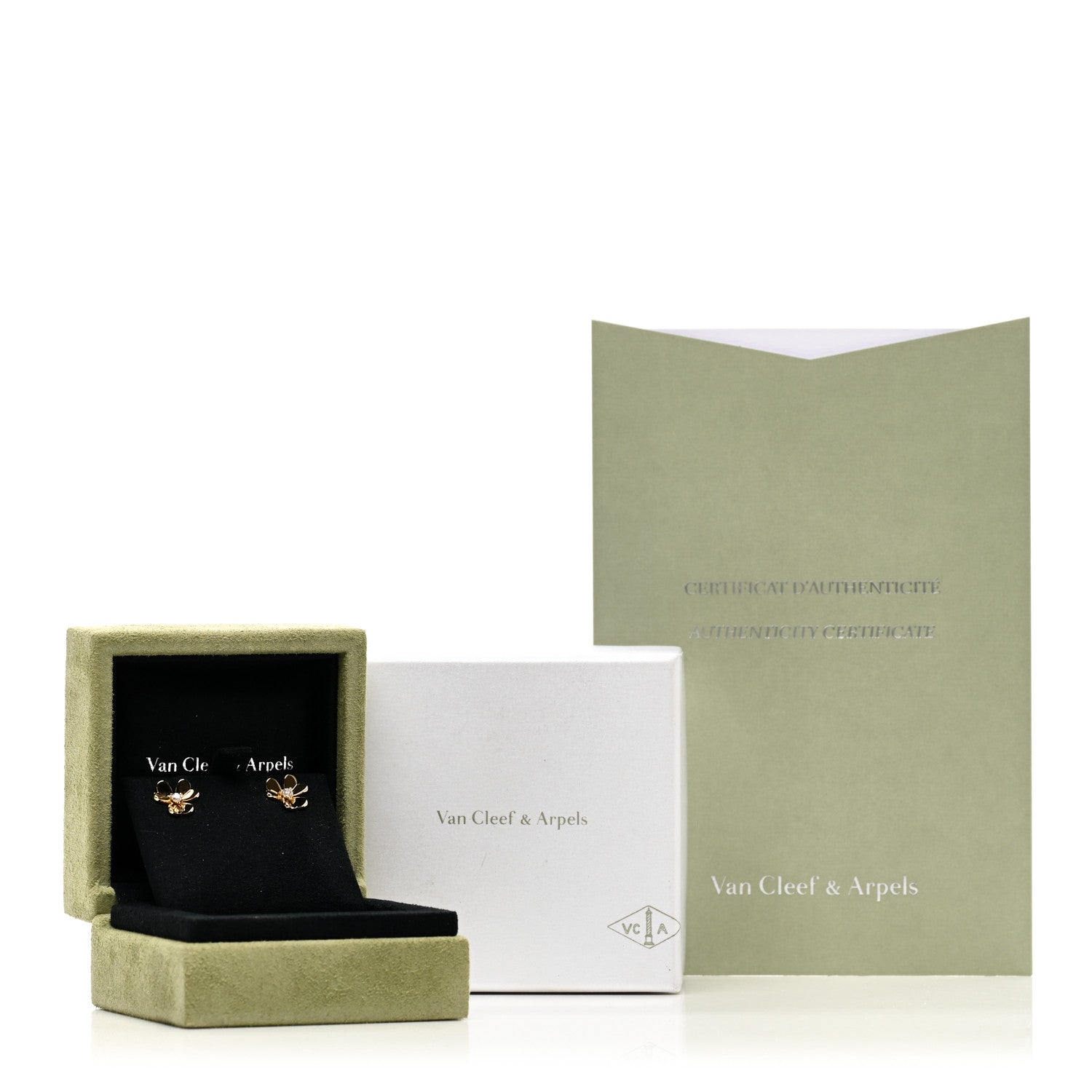 Van Cleef & Arpels 18K Yellow Gold Diamond Mini Frivole Earrings 5 of 5