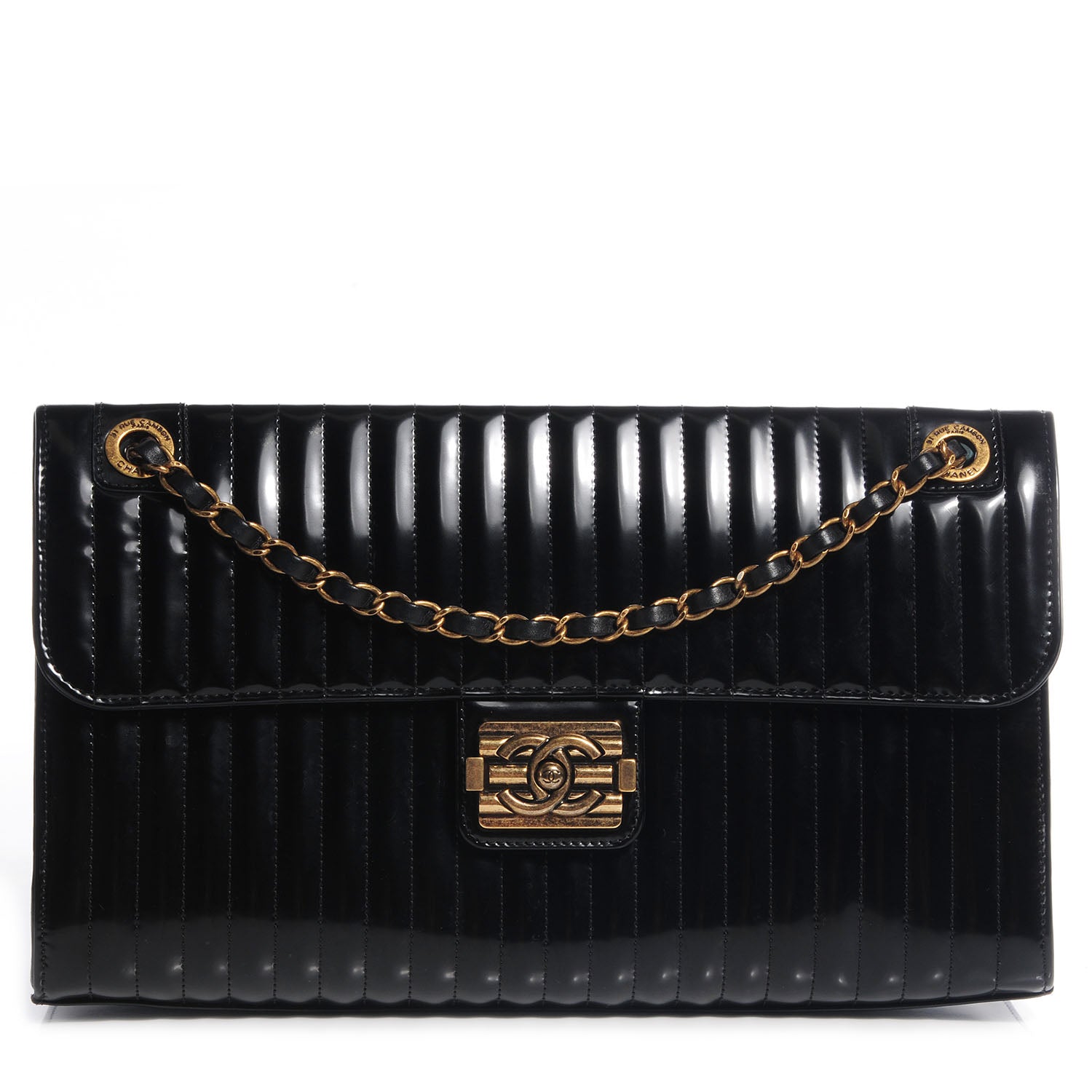 Chanel Leather Vertical Quilt Maharaja Express Flap Black 1 of 9