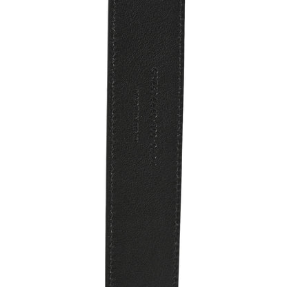 Saint Laurent Grained Calfskin Monogram Cassandre Square Buckle Belt 100 40 Black 4 of 5
