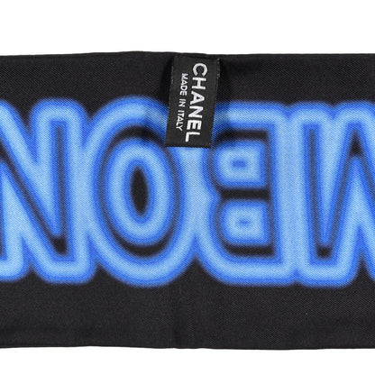 Chanel Silk Neon CC Bandeau Scarf Black Multicolor 3 of 3