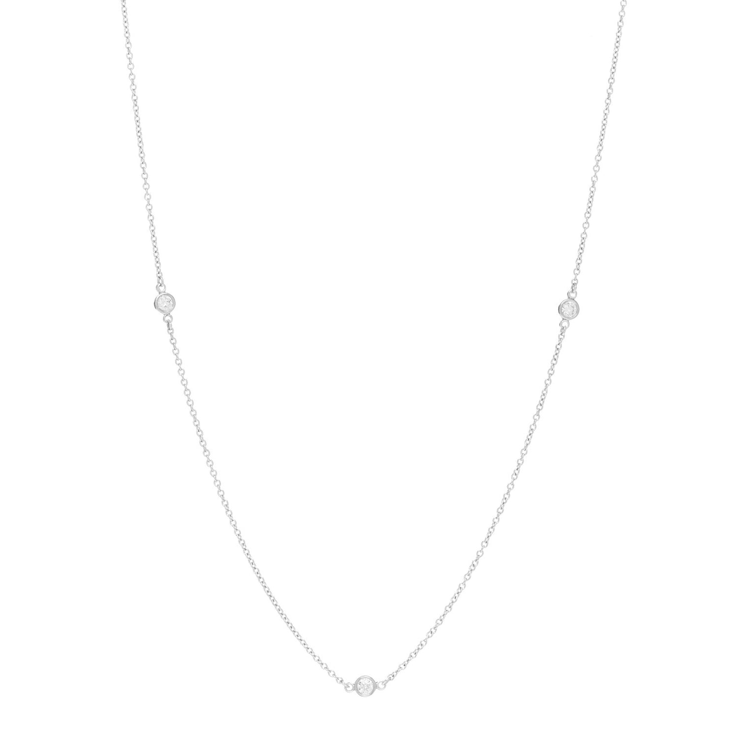 Platinum Diamond .30ctw Elsa Peretti Diamonds by the Yard 5 Station Necklace