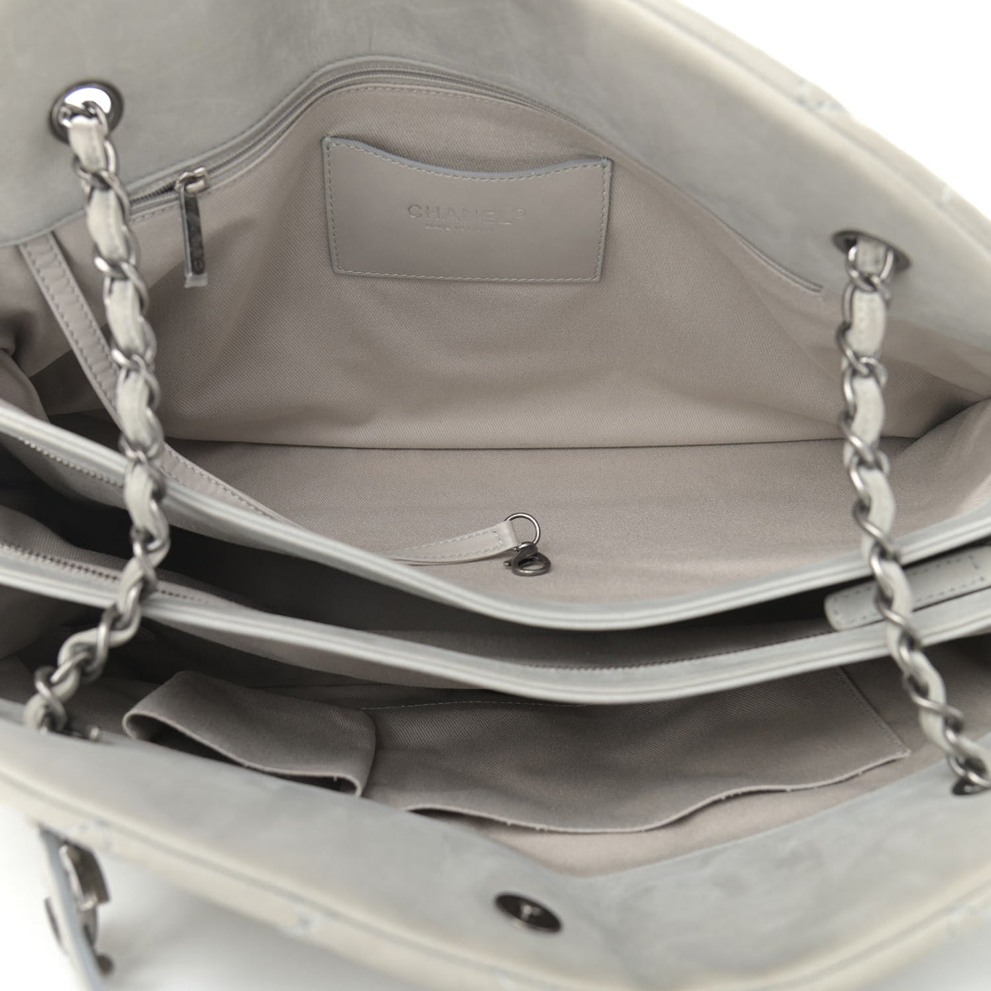 Iridescent Calfskin Large Just Mademoiselle Grey