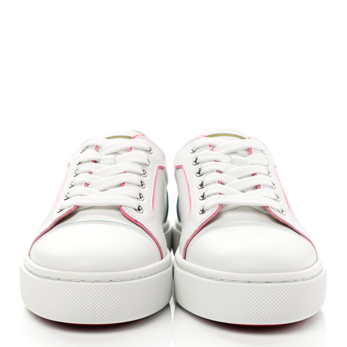 Calfskin Patent Vieirissima Flat Sneakers 38.5 White Multicolor