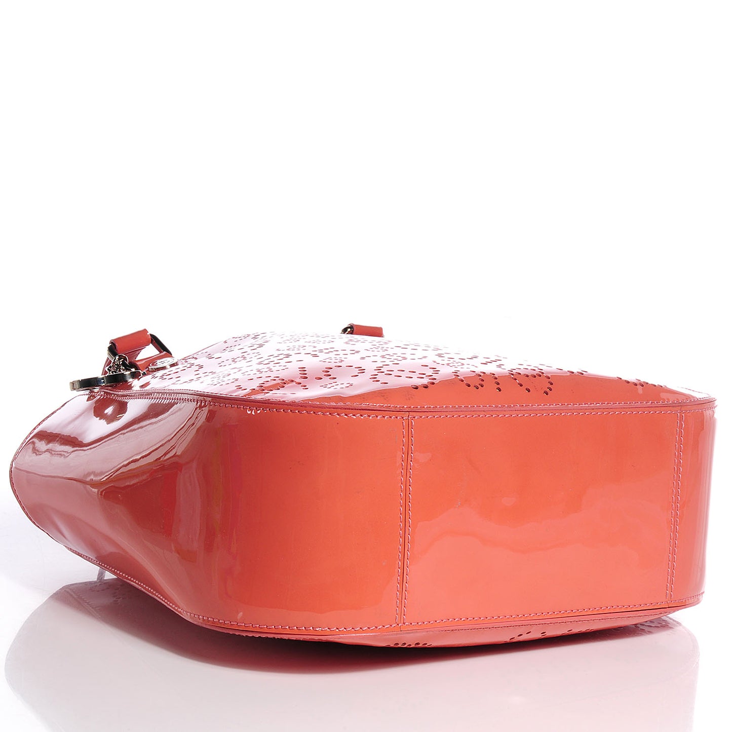 Patent Perforated CC N°5 Tote Coral