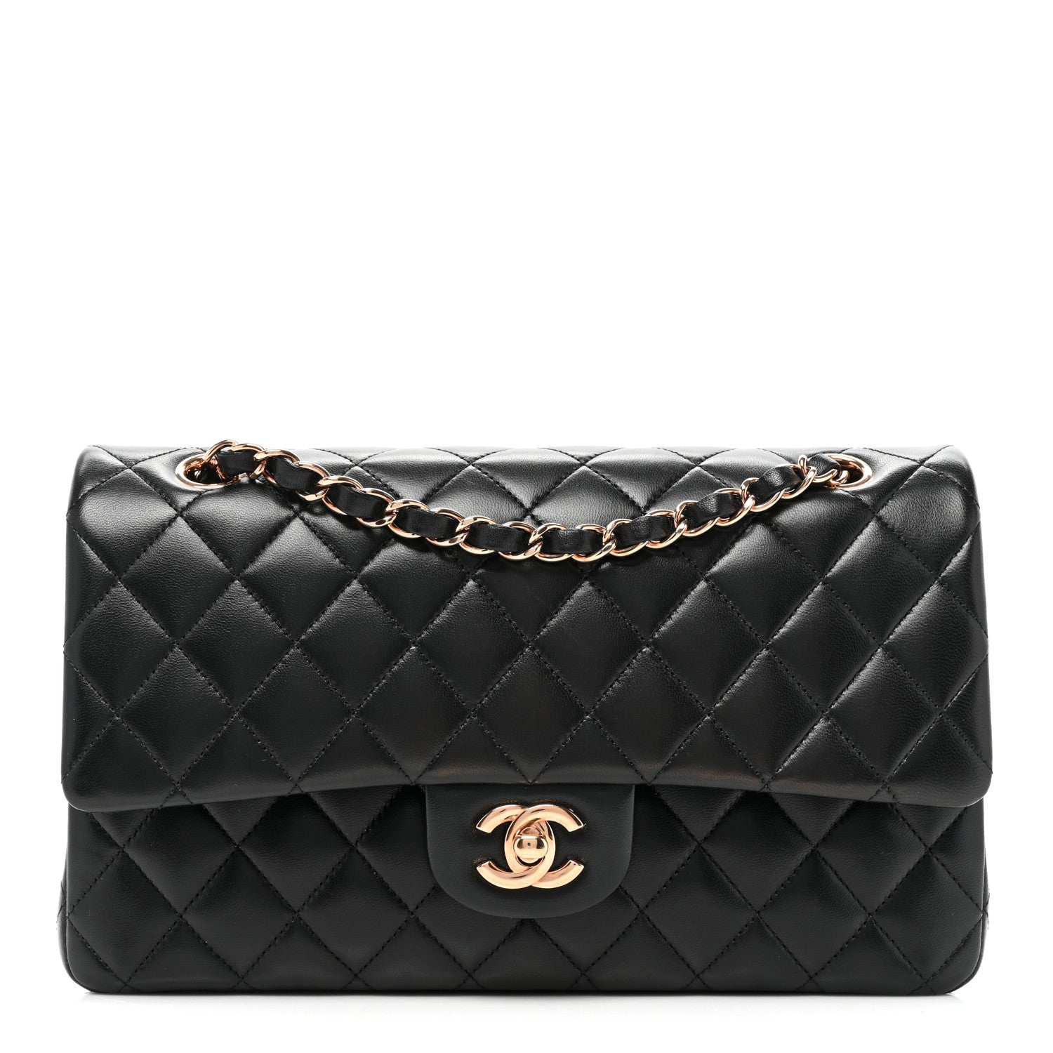 Chanel Lambskin Quilted Medium Double Flap Black 1 of 10