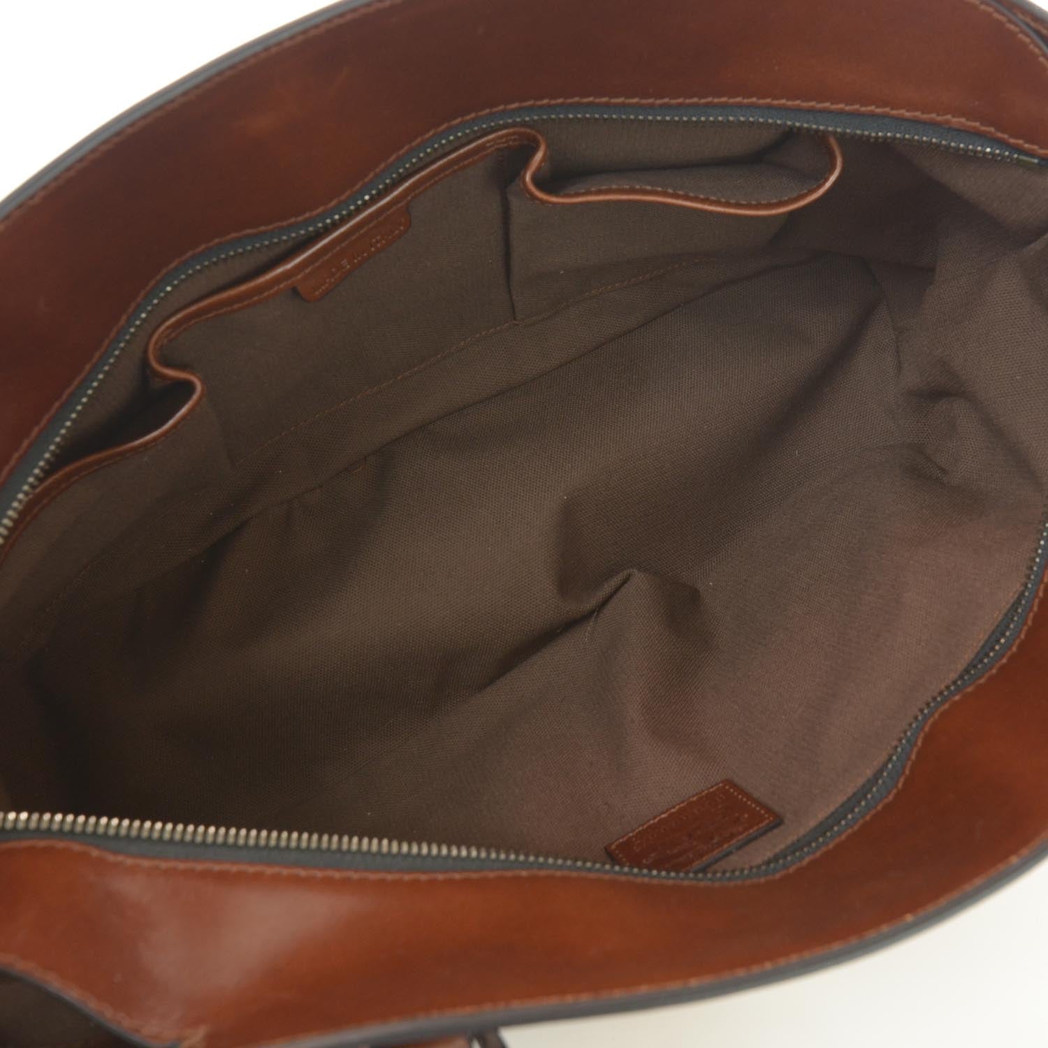 Burberry House Check Bridle Calfskin Kent Bag Dark Tan 9 of 9