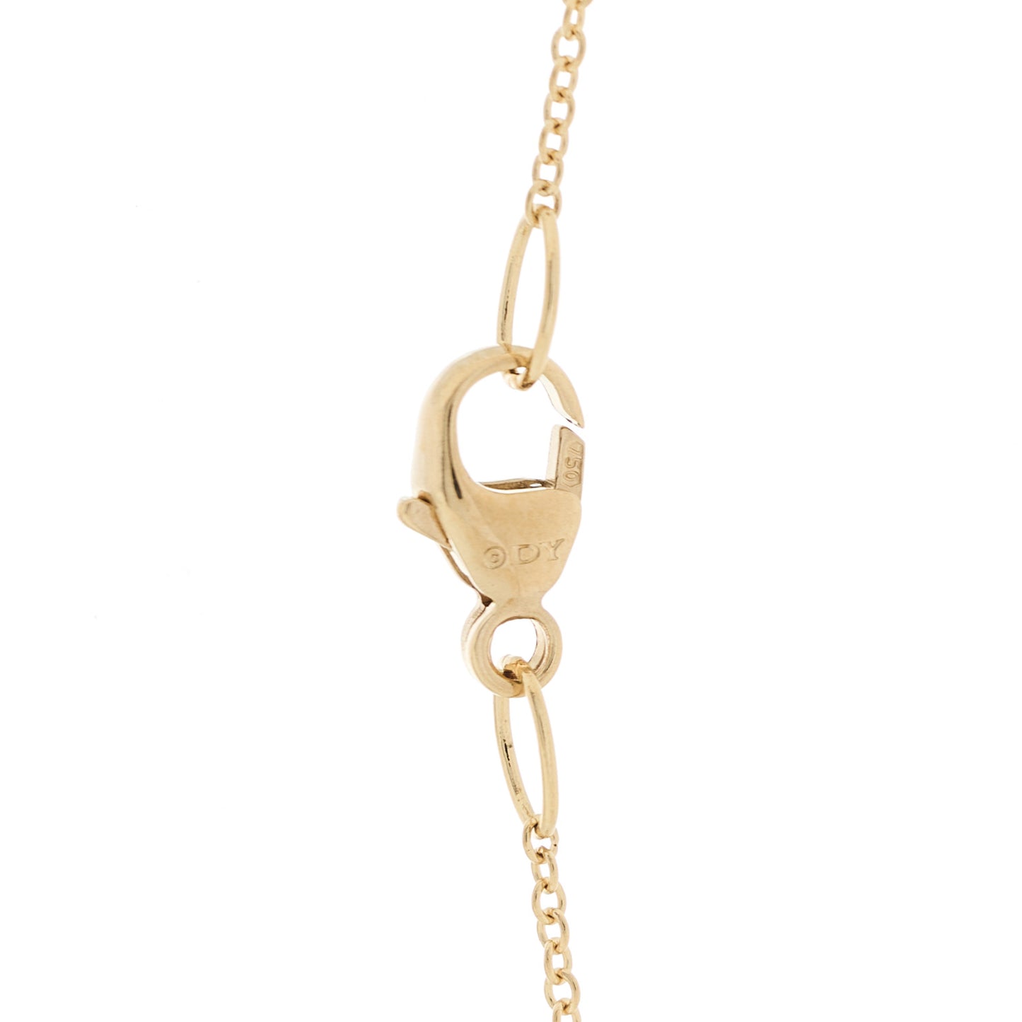 18K Yellow Gold Diamond Turquoise 7mm Petite Chatelaine Pendant Necklace