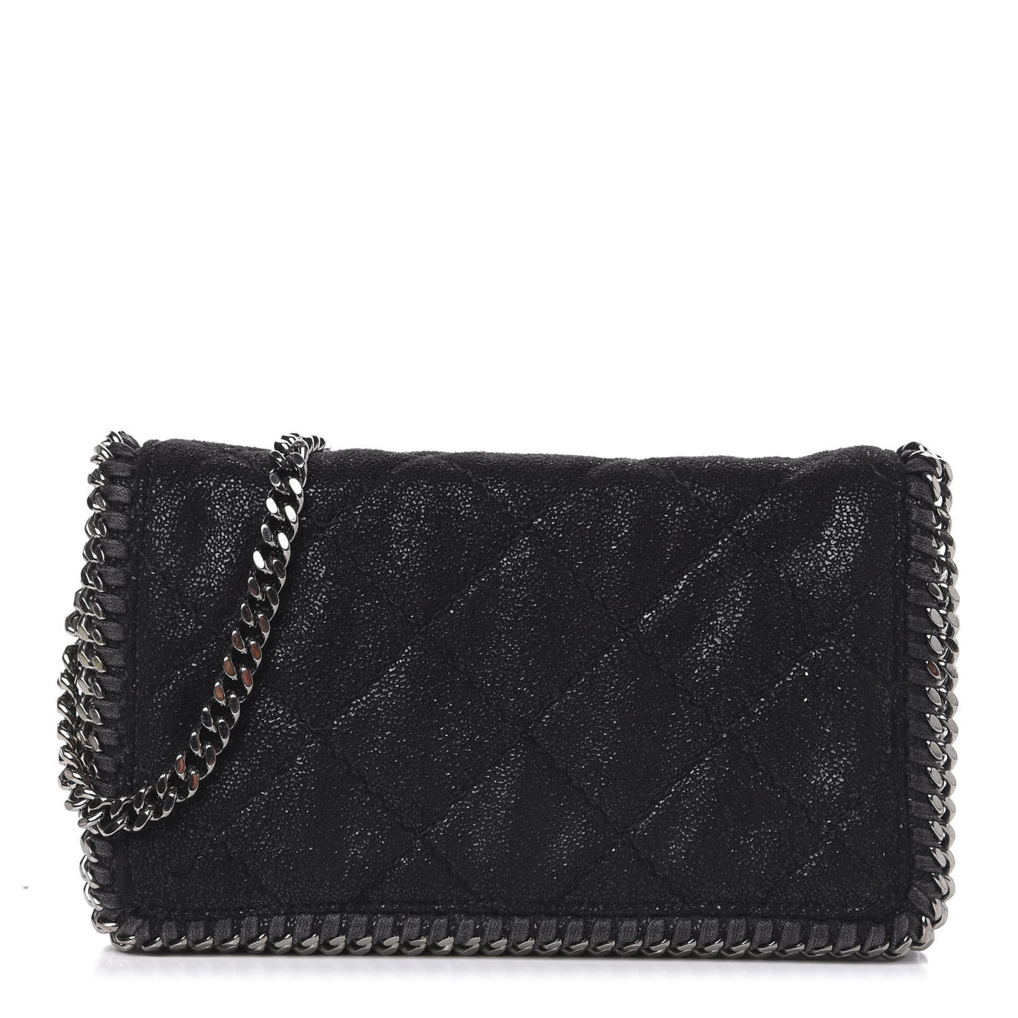 Shaggy Deer Quilted Falabella Crossbody Bag Black