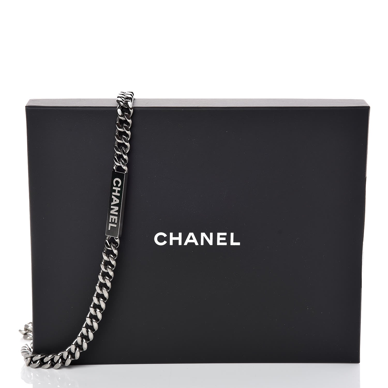 Chanel Oversized Chain Logo Necklace Ruthenium 7 of 7