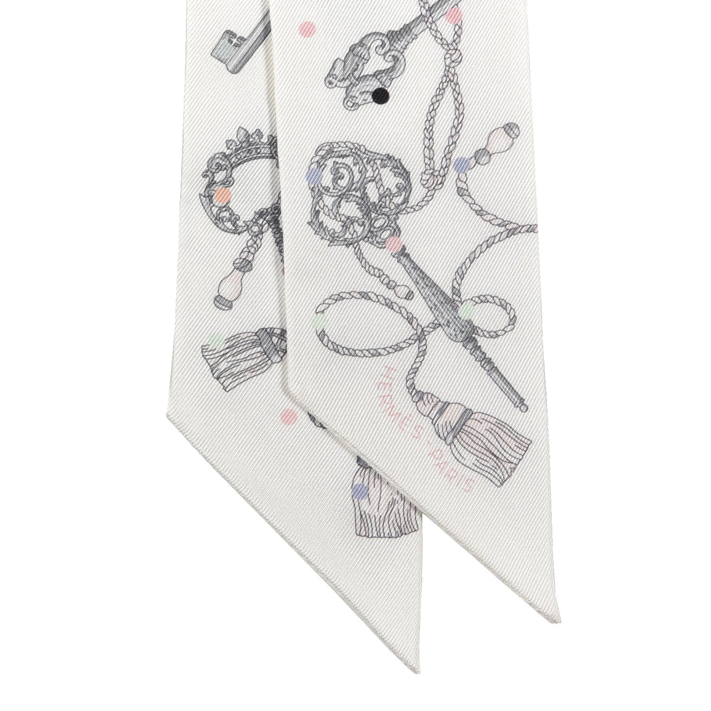 Silk Les Cles A Pois Twilly White Gris Acier
