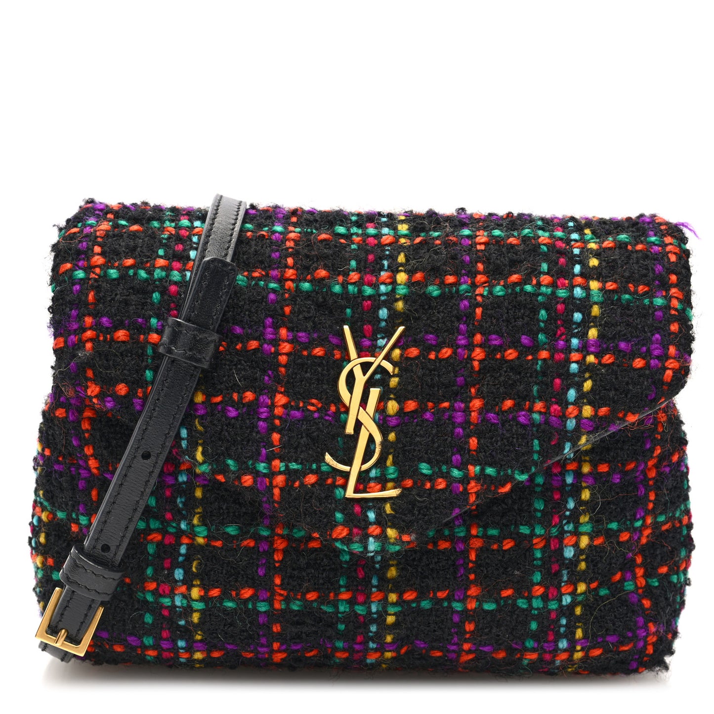 Tweed Toy Loulou Shoulder Bag Black